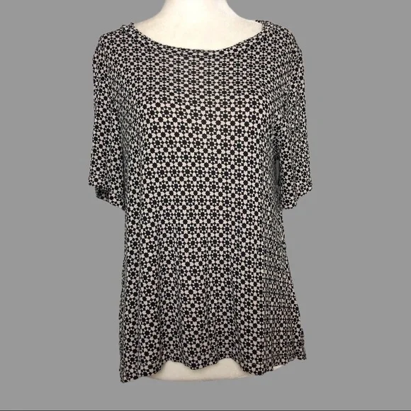 💜 S 💜 Top Geometric Pattern Floral - Picture 1 of 5